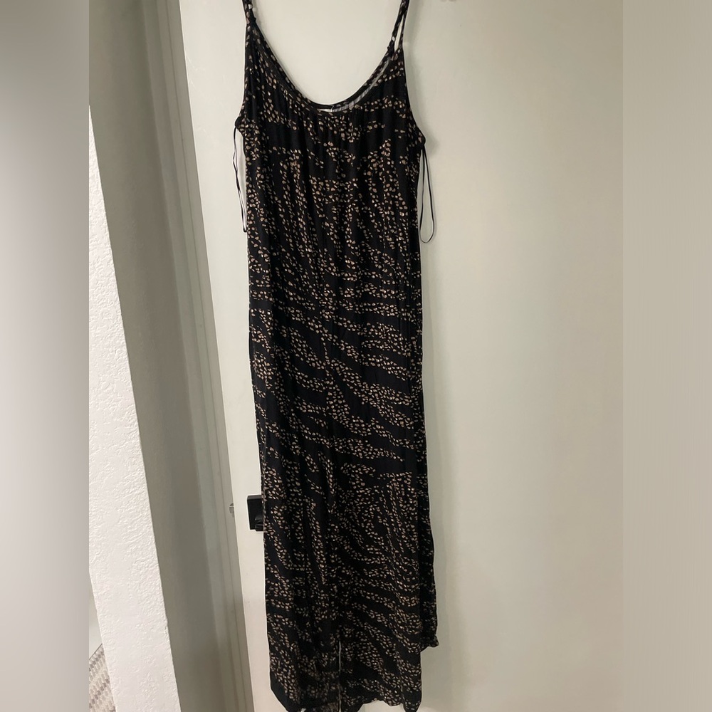 Z Supply Black and Silver Wide Leg Jumpsuit